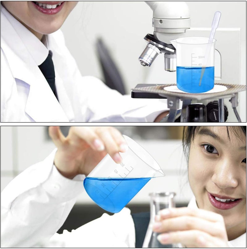 Goiio 17 Oz Transparent Lab Measuring Cup, 500ml Plastic Beaker Cups, for Science Experiment, Liquid Measuring, 12 Pcs - Image 5